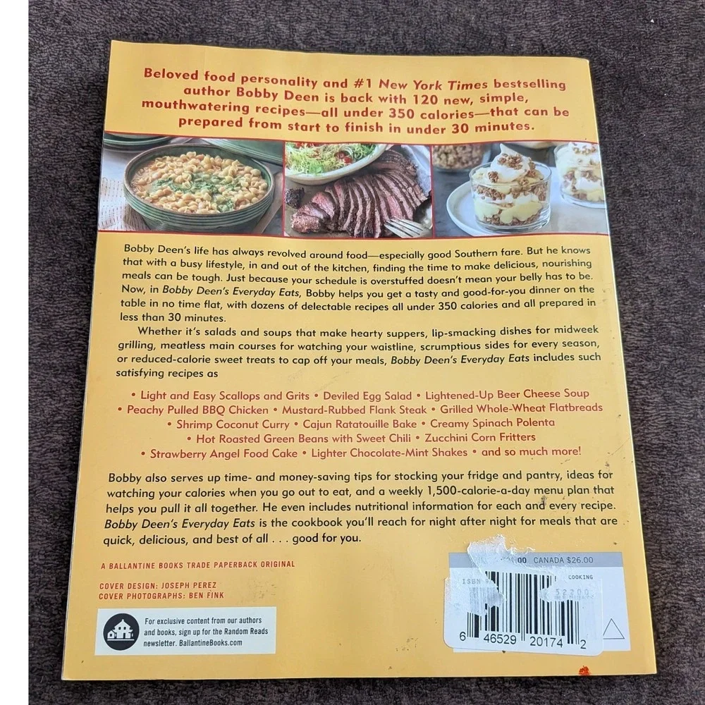 Bobby Deen Everyday Eats Cookbook 120 Recipes Under 350 Calories 2014 Paperback